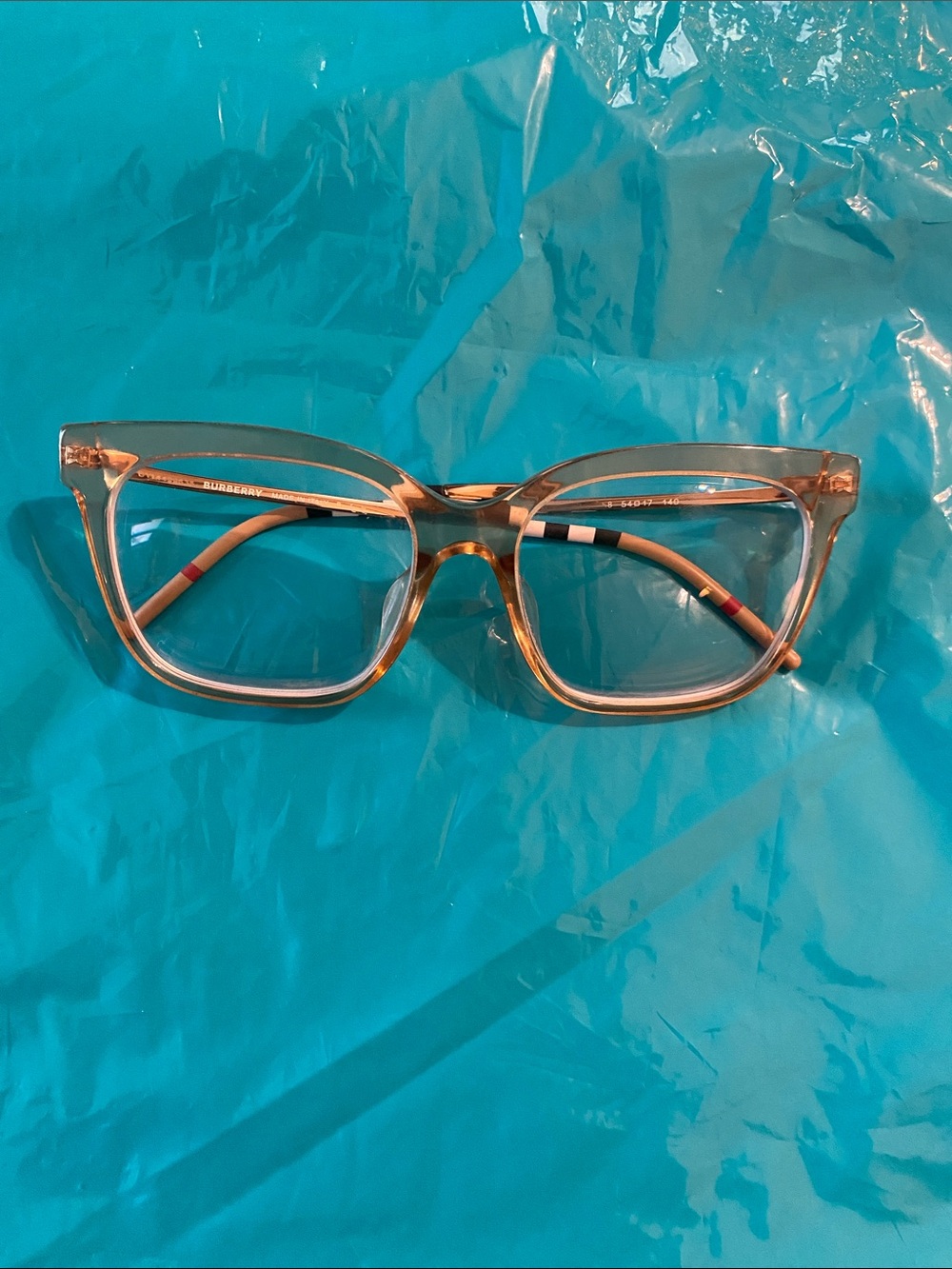 Burberry Prescription Transparent Light Brown/Tortoiseshell Acetate Glasses